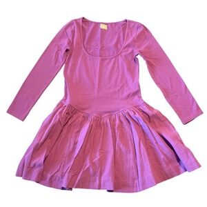 Free-Est People Onda Drop-Waist Long Sleeve Mini Dress Sweetheart Purple Small